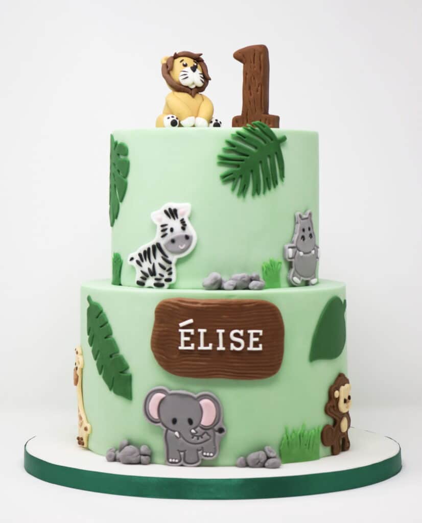 gateau anniversaire jungle safari