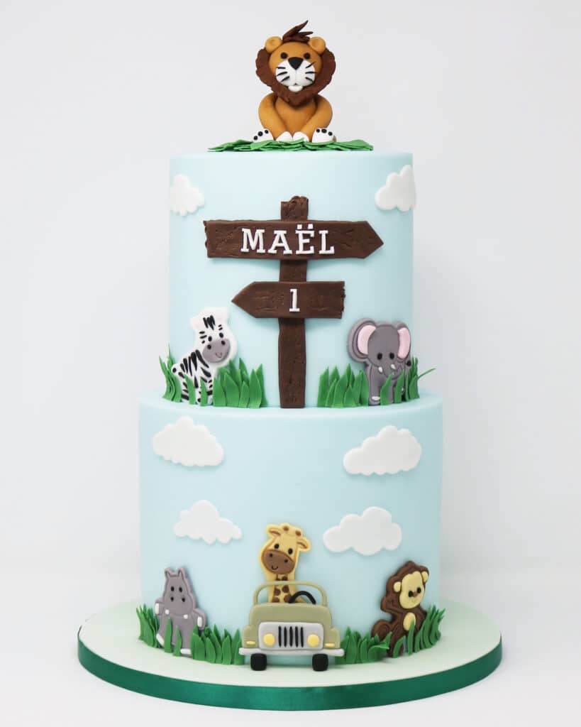 gateau anniversaire safari