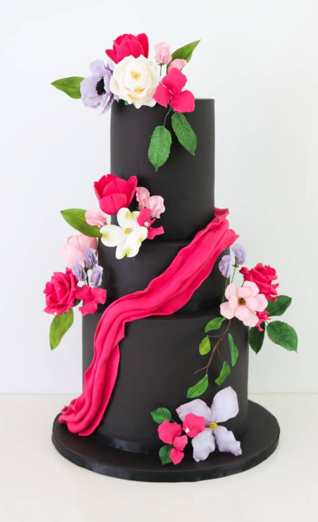 gateau mariage drape