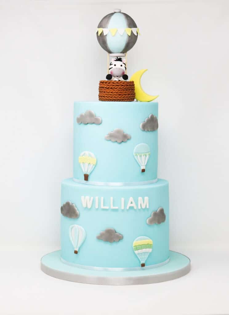gateau bapteme montgolfiere