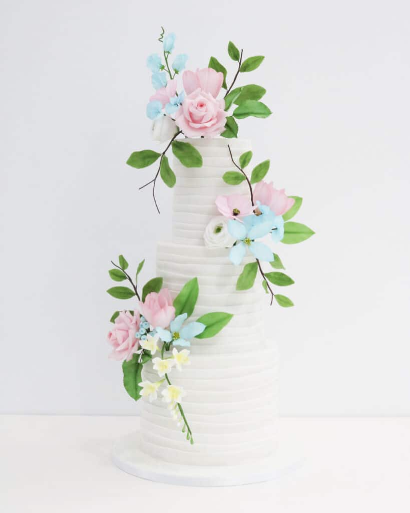 gateau mariage fleurs